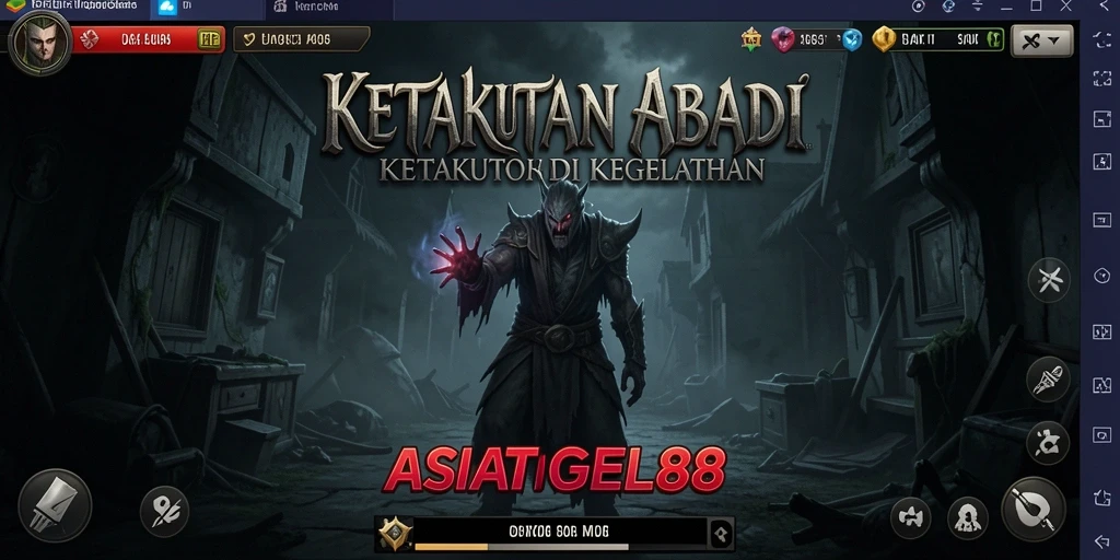 Tangkapan layar gameplay ASIATOGEL88 menampilkan suasana Horror yang gelap dan mencekam.