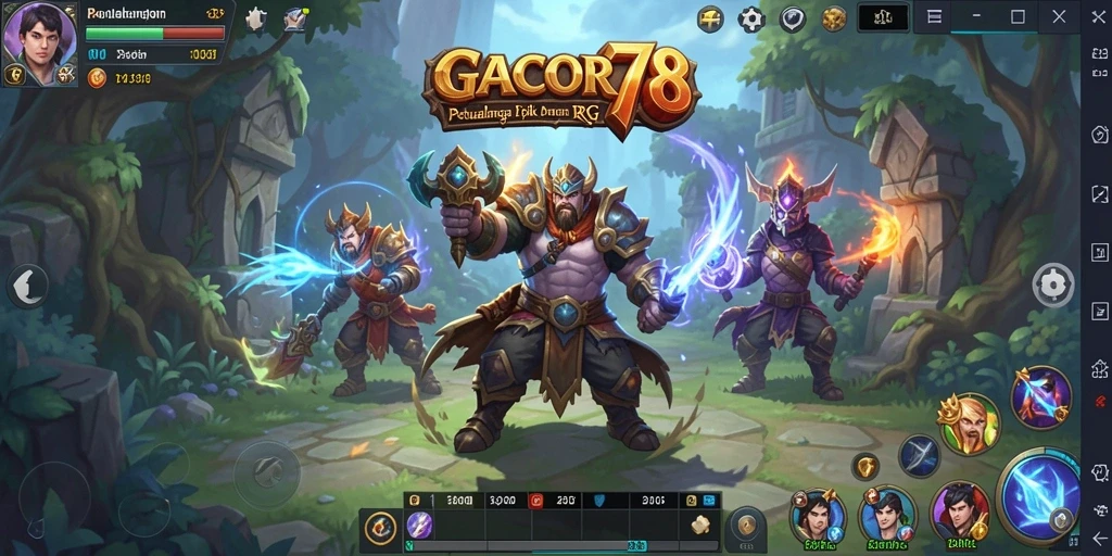Tampilan gameplay <strong>GACOR78</strong> yang seru dan penuh aksi dalam gaya RPG.