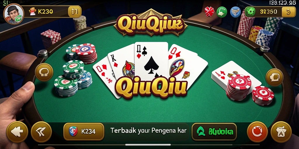 Tampilan gameplay menegangkan di K234 dengan kartu QiuQiu.