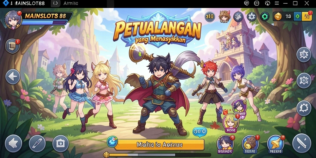 Tampilan aksi seru dalam gameplay MAINSLOT88 yang penuh karakter Anime.