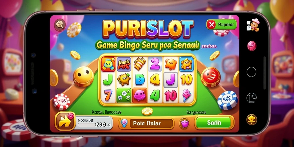 Tampilan gameplay seru dari PURISLOT dengan angka Bingo yang menarik.