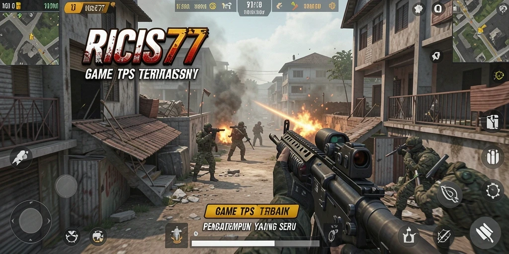 Tampilan gameplay seru dari RICIS77 dalam pertempuran TPS.